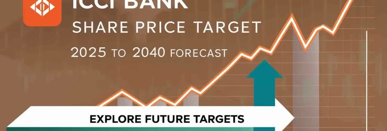 "ICICI Bank headquarters with a rising stock market chart indicating Q4 FY2025 profit surge and record-high share prices"