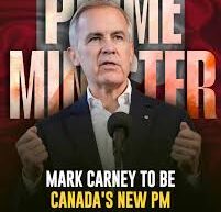 Mark Carney celebrates with supporters after Liberal Party's projected win in Canada’s 2025 federal election.