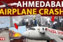 Wreckage of Air India Boeing 787 crash site near Ahmedabad airport, emergency rescue teams at scene