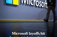 Microsoft headquarters with a cloudy sky above, symbolizing uncertainty after recent layoffs in 2025.