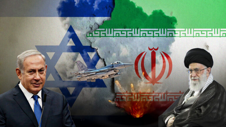 A dramatic photo depicting smoke trails from rocket attacks and Israeli air defenses in action during the Iran-Israel conflict over the past 24 hours. The scene highlights the escalation of aggression and growing tensions in the Middle East.
