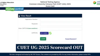 Screenshot of CUET.NTA.NIC.IN official portal homepage showing registration and login options for CUET UG 2025.