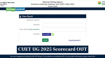 Screenshot of CUET.NTA.NIC.IN official portal homepage showing registration and login options for CUET UG 2025.