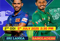 Parvez Hossain Emon raises his bat after scoring a half-century in the 2nd ODI against Sri Lanka at R. Premadasa Stadium, Colombo, July 5, 2025."