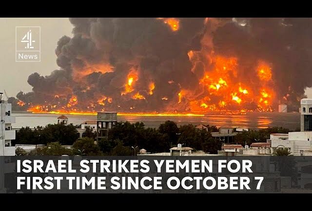 Image showing aftermath of Israeli airstrike on suspected Houthi missile depot in Yemen, July 2025.